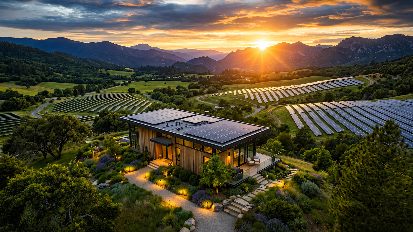 Solar Vision Sunset Landscape
